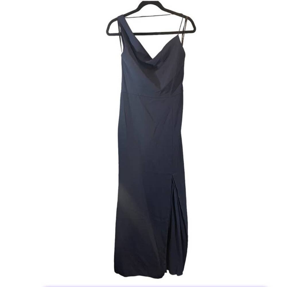 After Six One-Shoulder Draped Cowl-Neck Maxi Dress